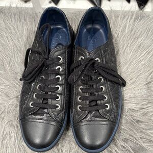 Chanel Black Leather Sneakers